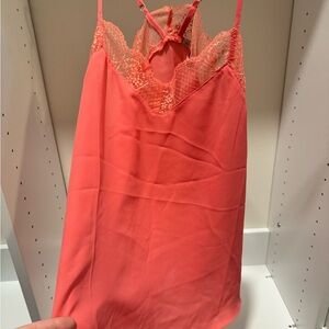 Coral Lace Trim Cami Top